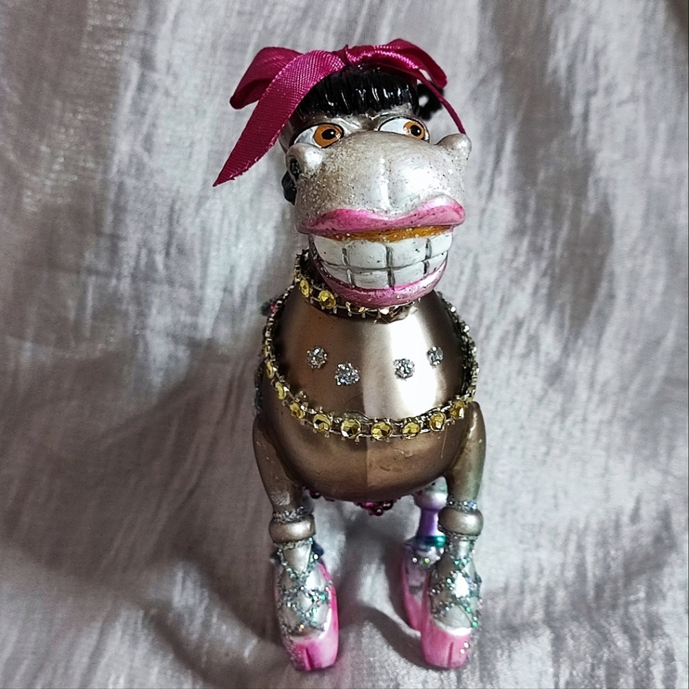 BestPysanky Laughing Hyena Donkey Ballerina Glass Vintage Christmas Ornament